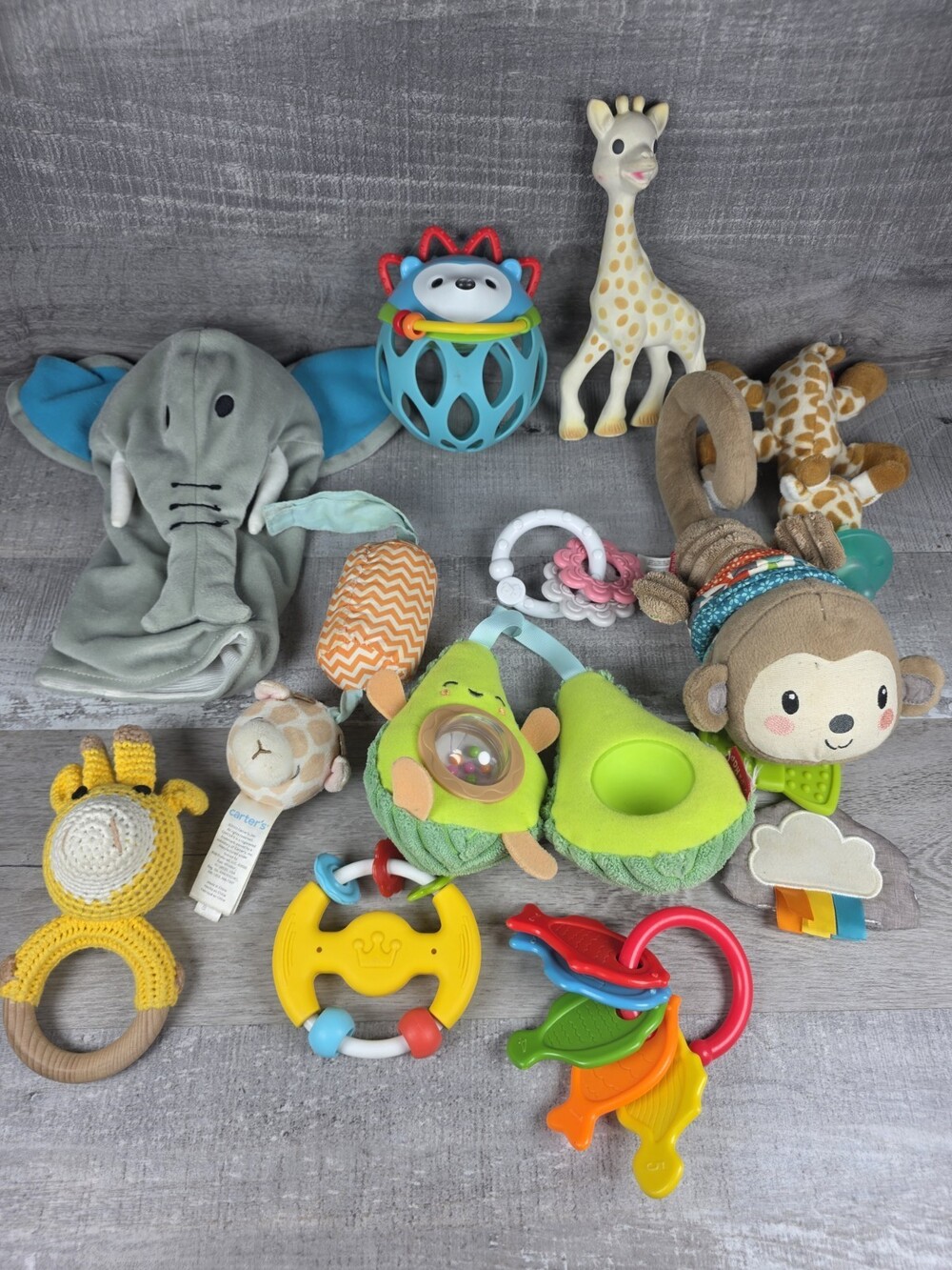 Lot of Baby Infant Toddler Developmental Learning Toys Plush Avocado Giraffe g76